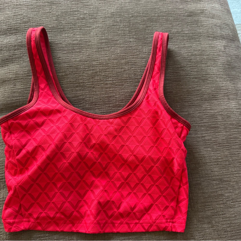 Lululemon Red Textured Crop Top with built in bra